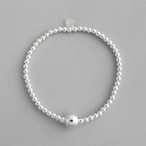 925 Sterling Silver Fine Jewellery 3mm Beads Strand Bracelet - lanciashow