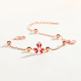 925 Silver Rose Gold Plated Chain Bracelet With Charms For Women - lanciashow