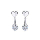 925 Sterling Silver Love Earrings White Gold Plated High Polish Jewelry - lanciashow