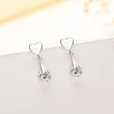 925 Sterling Silver Love Earrings White Gold Plated High Polish Jewelry - lanciashow