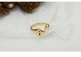 925 Sterling Silver Gold Plated Jewelry Heart Opening Ring For Women - lanciashow
