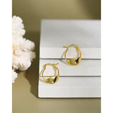 925 Sterling Silver Hoop Earrings,18K Gold Plated Polished Jewelry For Women,Girls' Gifts - lanciashow