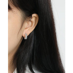 925 Sterling Silver Fine Jewellery Simple Studs Earrings Retro Style - lanciashow