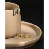 925 Sterling Silver Fine Jewellery Simple Studs Earrings Retro Style - lanciashow