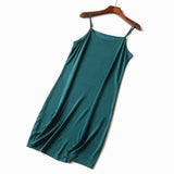 Slip Dress Pajamas Solid Color Simple Nightdress Adjustable Shoulder Girdle Sleepwear - lanciashow
