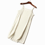 Slip Dress Pajamas Solid Color Simple Nightdress Adjustable Shoulder Girdle Sleepwear - lanciashow