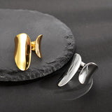 Plain 925 Sterling Silver Jewelry Irregular Open Ring Adjustable Size - lanciashow