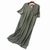 Women's Short Sleeve Modal Fiber Dress Summer Fashion Homewear - lanciashow