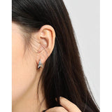 925 Sterling Silver Earrings with Irregular Concave and Convex Face Hoop Earrings - lanciashow