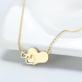 925 Sterling Silver Double Heart Necklace With Enamel For Lover Or Daughter Gift - lanciashow