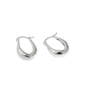 925 Sterling Silver Smooth Circle Earrings White Gold and Yellow Gold Jewelry - lanciashow