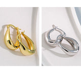925 Sterling Silver Smooth Circle Earrings White Gold and Yellow Gold Jewelry - lanciashow