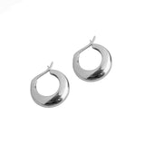 925 Sterling Silver Simple Circle Earrings Rodium and Yellow Gold Jewelry - lanciashow