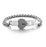 Interlocking Fashion Stainless Steel Love Heart Bracelet for Lovers Titanium Steel Jewelry - lanciashow