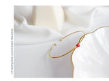925 Sterling Silver Jewelry Fashion Enamel Heart Gold Plated Bracelet Bangle - lanciashow