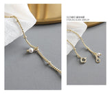 925 Sterling Silver Womens Jewellery Austrian Crystal Pearl Chain Bracelet - lanciashow