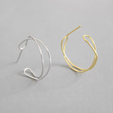 925 Sterling Silver Open Hoop Earrings, Yellow Gold and White Gold Plated Jewellery For Women Girls - lanciashow