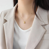 Sterling Silver Teardrop Pendant Necklace, Minimalist Simple Tiny Bead Pendant Choker Necklace - lanciashow