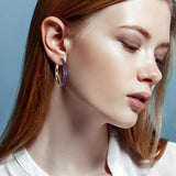 Natural Crystal Hoop Earrings 925 Sterling Silver With 14K Gold Plated Jewellery - lanciashow