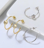 925 Sterling Silver Natural Gemstone Jewellery Moonstone Hoop Earrings - lanciashow
