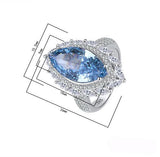 Simulated Diamond Engagement Ring for Women Silver Wedding Jewelry Rydian Cut - lanciashow