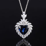 925 Sterling Silver CZ Jewelry Created Ruby Sapphire Emerald Pendant Heart Cut - lanciashow