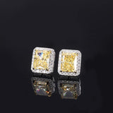 Created Birthstone Gemstone Jewelry Radiant Cut 925 Sterling Silver Cubic Zirconia Earrings - lanciashow