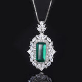 925 Sterling Silver Simulated Gems Women's Engagement Wedding Jewelry Set Emerald Cut - lanciashow