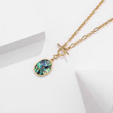 925 Sterling Silver Sea Shell/Abalone Shell Pendant Necklace for Women - lanciashow