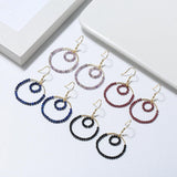 925 Sterling Silver With Natural Garnet/Lapis Lazuli/Amethyst/Spinel Crystal Beads Hoop Earrings - lanciashow