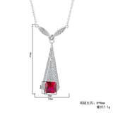 925 Sterling Silver Wedding Jewelry Synthetic Ruby Sapphire Emerald Gemstone Pendant - lanciashow