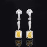 Radiant Cut Created Birthstone Gemstone Jewellery 925 Sterling Silver Cubic Zirconia Dangle Earrings - lanciashow