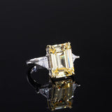 925 Sterling Silver Created Gemstone Birthstone Women's Ring Emerald Cut - lanciashow