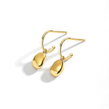Irregular Beads Hook Stud Earrings 925 Sterling Silver Gold Plated Womens Jewellery - lanciashow