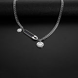 Fashion Stainless Steel Smiley Face Double Chain Necklace for Women Titanium Steel Necklace - lanciashow