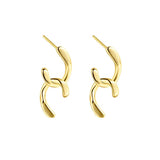 Twist Double C Stud Earrings 925 Sterling Silver Gold Plated Jewellery For Womens - lanciashow