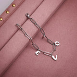 Titanium Steel Link Bracelet With Love Letter Charms Gold Plated Fashion Jewellery - lanciashow