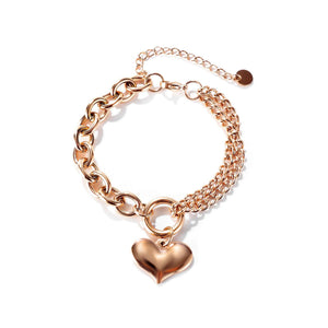Heart Charm Bracelets Stainless Steel Jewelry for Women, Valentine's Day Gifts - lanciashow