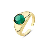 925 Sterling Silver Yellow Gold Plated Jewelry Created Red Green Sapphire Ring For Women - lanciashow