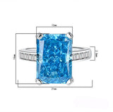 Birthstone Gemstone Silver Jewelry Radiant Cut Simulated Diamond Ring For Women Girl - lanciashow