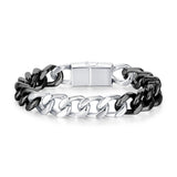 Men's Jewelry Stainless Steel Chunky Chain Bracelet ,Cuban Chain with Box Lock Clasp - lanciashow