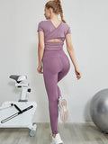 Beauty Back Cross Quick Dry Yoga Suit Dancing Dress Sportswear Aerobics Clothing - lanciashow