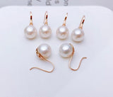 Freshwater Pearl Hook Earrings 18K Gold Fine Jewelry Beads 7.5-8mm - lanciashow