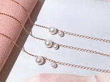 18K Gold Fresh Water Pearl Link Bracelet Fine Jewelry Beads 4-6mm - lanciashow